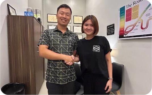 Carisse de la Cruz with Dr. Kaz
